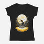 Digi Air moon-Womens-V-Neck-Tee-Vallina84