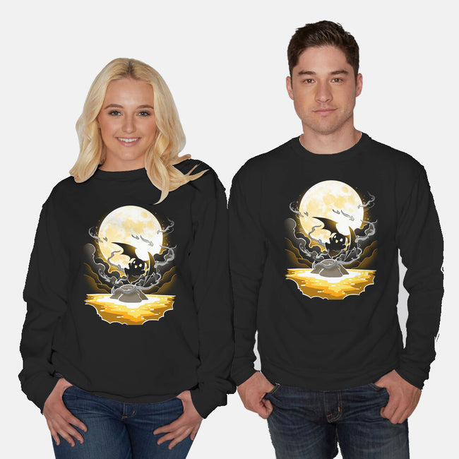 Digi Air moon-Unisex-Crew Neck-Sweatshirt-Vallina84
