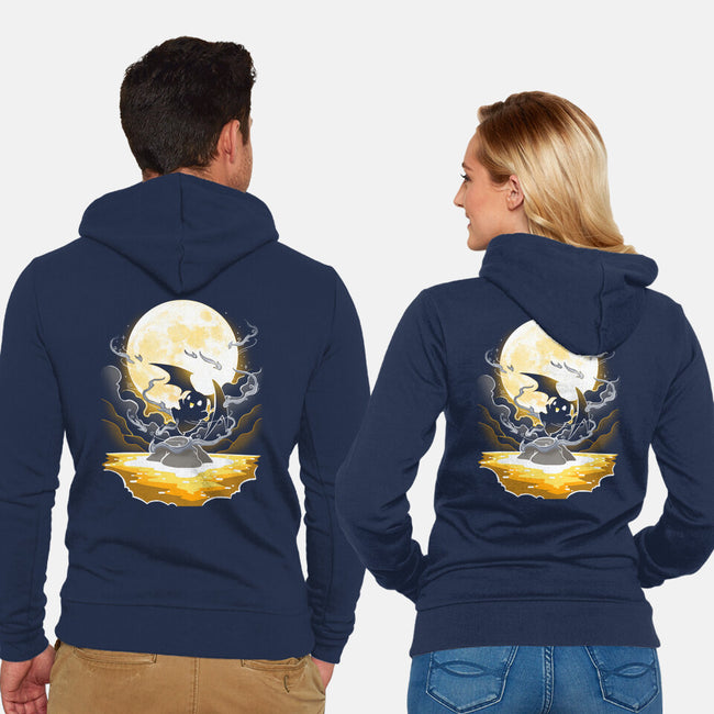 Digi Air moon-Unisex-Zip-Up-Sweatshirt-Vallina84
