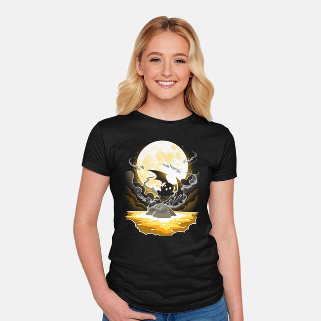 Digi Air moon-Womens-Fitted-Tee-Vallina84