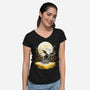 Digi Air moon-Womens-V-Neck-Tee-Vallina84