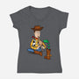 Snake In Boot-Womens-V-Neck-Tee-jasesa