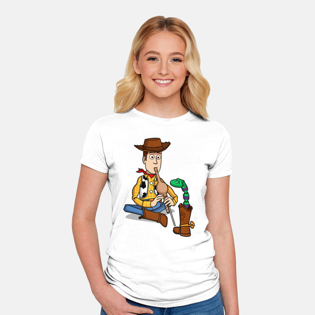 Snake In Boot-Womens-Fitted-Tee-jasesa