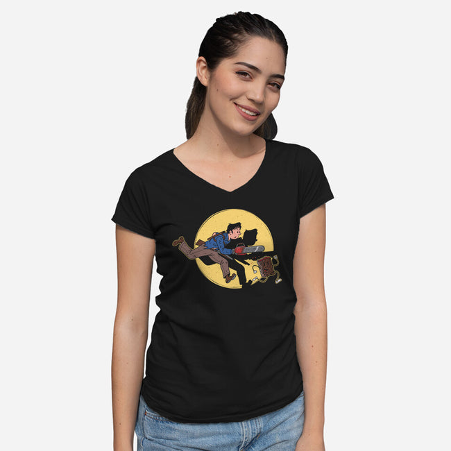 The Adventures Of Ash-Womens-V-Neck-Tee-Getsousa!