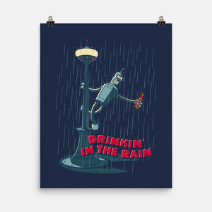 Drinkin In The Rain-None-Matte-Poster-Getsousa!