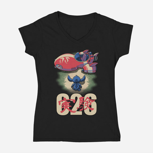 Anime Alien Spaceship-Womens-V-Neck-Tee-Studio Mootant
