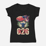 Anime Alien Spaceship-Womens-V-Neck-Tee-Studio Mootant