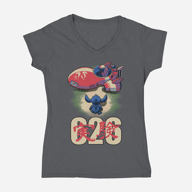 Anime Alien Spaceship-Womens-V-Neck-Tee-Studio Mootant