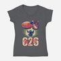 Anime Alien Spaceship-Womens-V-Neck-Tee-Studio Mootant