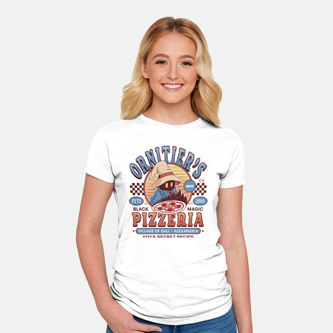 Ornitier Pizzeria Vintage-Womens-Fitted-Tee-LAGELANTEE