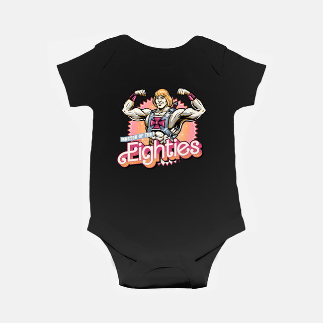 Master Of The Eighties-Baby-Basic-Onesie-glitchygorilla
