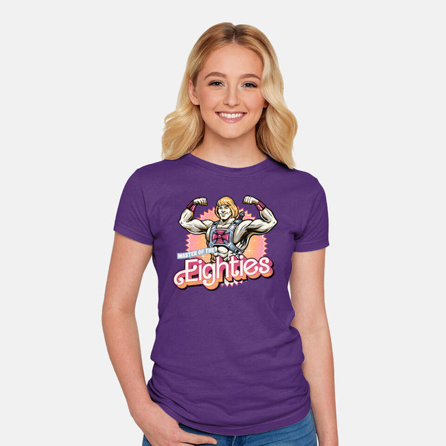 Master Of The Eighties-Womens-Fitted-Tee-glitchygorilla