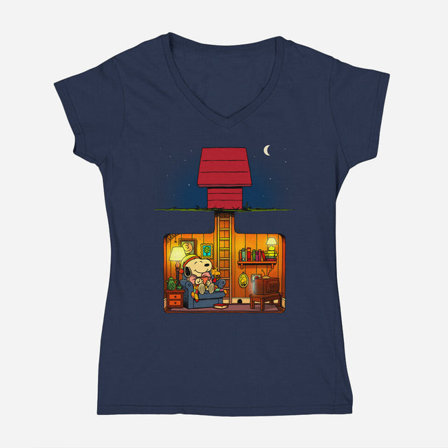 A Cozy Night In-Womens-V-Neck-Tee-drbutler