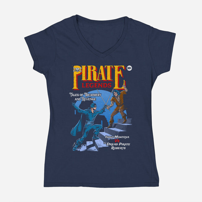 Pirate Legends-Womens-V-Neck-Tee-drbutler