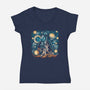 Starry Wars-Womens-V-Neck-Tee-zascanauta