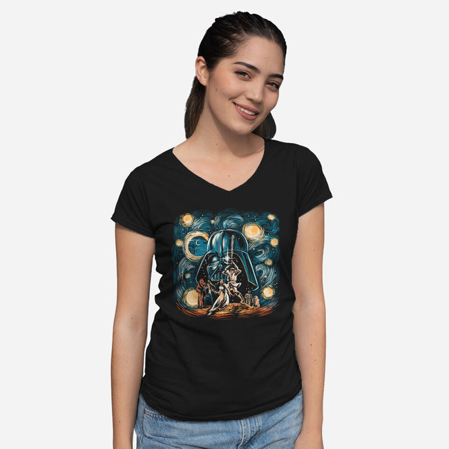 Starry Wars-Womens-V-Neck-Tee-zascanauta
