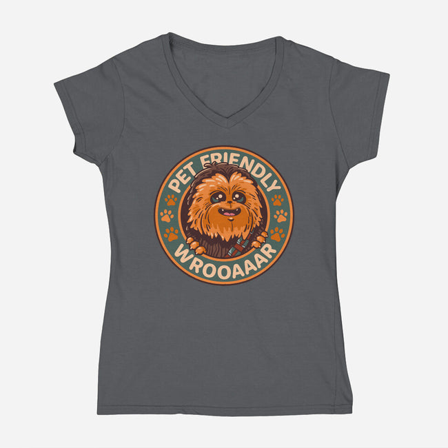 Friendly Wookiee-Womens-V-Neck-Tee-Getsousa!