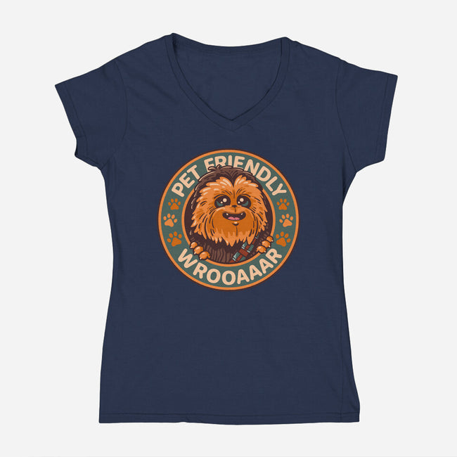 Friendly Wookiee-Womens-V-Neck-Tee-Getsousa!