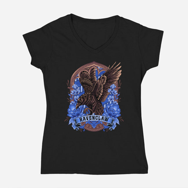 House Of Intelligence-Womens-V-Neck-Tee-Badbone Collections