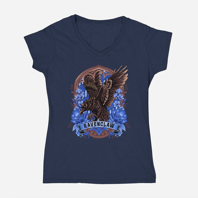 House Of Intelligence-Womens-V-Neck-Tee-Badbone Collections