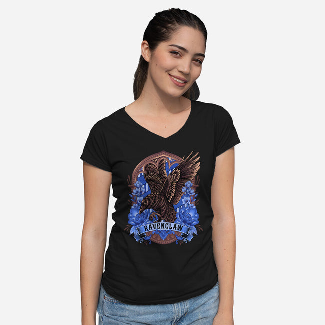 House Of Intelligence-Womens-V-Neck-Tee-Badbone Collections