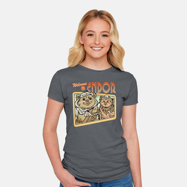Welcome To Endor-Womens-Fitted-Tee-palmstreet