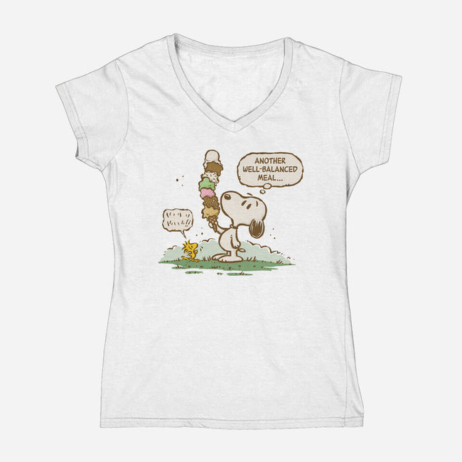 A Well-Balanced Meal-Womens-V-Neck-Tee-kg07