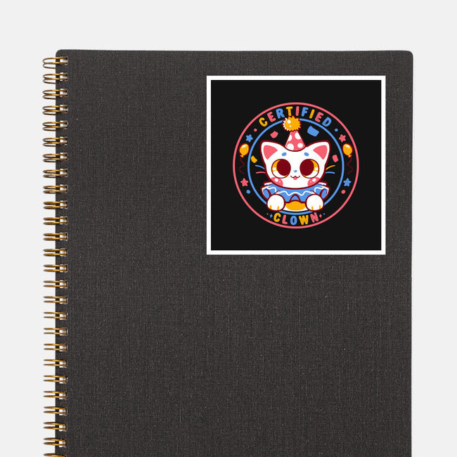 Certified Clown Cat-None-Glossy-Sticker-TechraNova