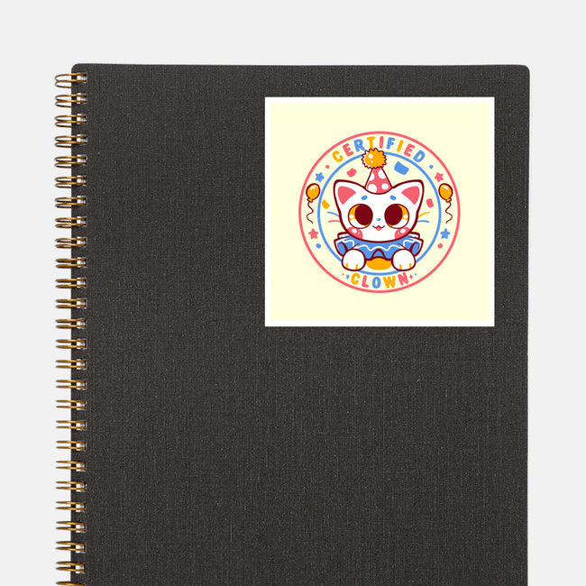 Certified Clown Cat-None-Glossy-Sticker-TechraNova