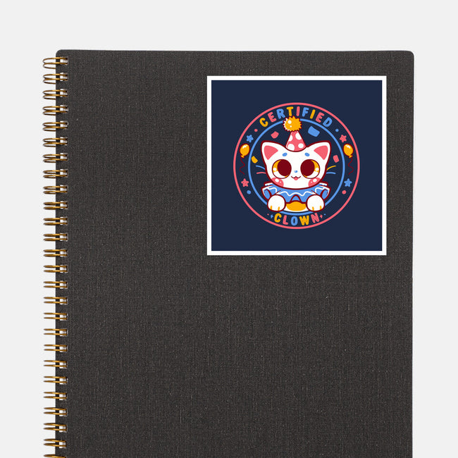 Certified Clown Cat-None-Glossy-Sticker-TechraNova