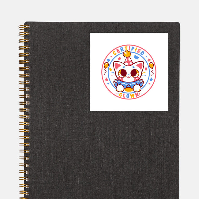 Certified Clown Cat-None-Glossy-Sticker-TechraNova