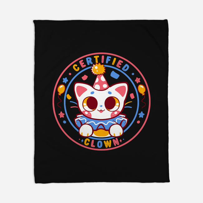 Certified Clown Cat-None-Fleece-Blanket-TechraNova