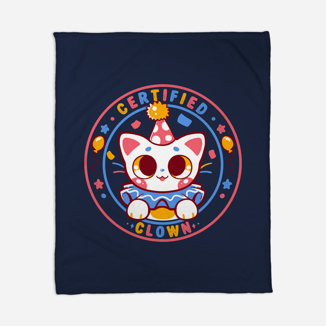 Certified Clown Cat-None-Fleece-Blanket-TechraNova