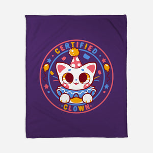 Certified Clown Cat-None-Fleece-Blanket-TechraNova