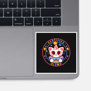 Certified Clown Cat-None-Glossy-Sticker-TechraNova