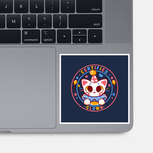 Certified Clown Cat-None-Glossy-Sticker-TechraNova