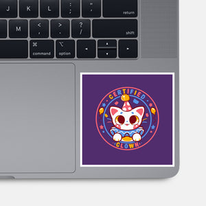 Certified Clown Cat-None-Glossy-Sticker-TechraNova