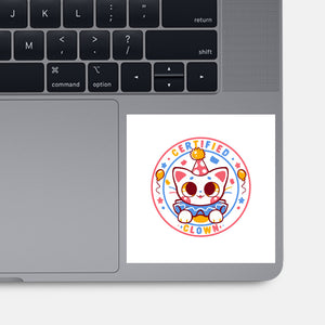 Certified Clown Cat-None-Glossy-Sticker-TechraNova