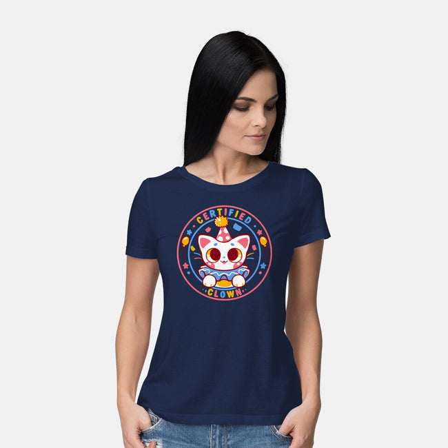 Certified Clown Cat-Womens-Basic-Tee-TechraNova