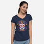 Certified Clown Cat-Womens-V-Neck-Tee-TechraNova