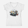 Time Travel Buddies-Womens-V-Neck-Tee-glitchygorilla