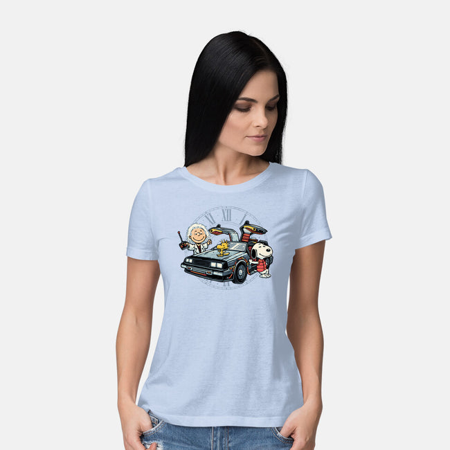 Time Travel Buddies-Womens-Basic-Tee-glitchygorilla