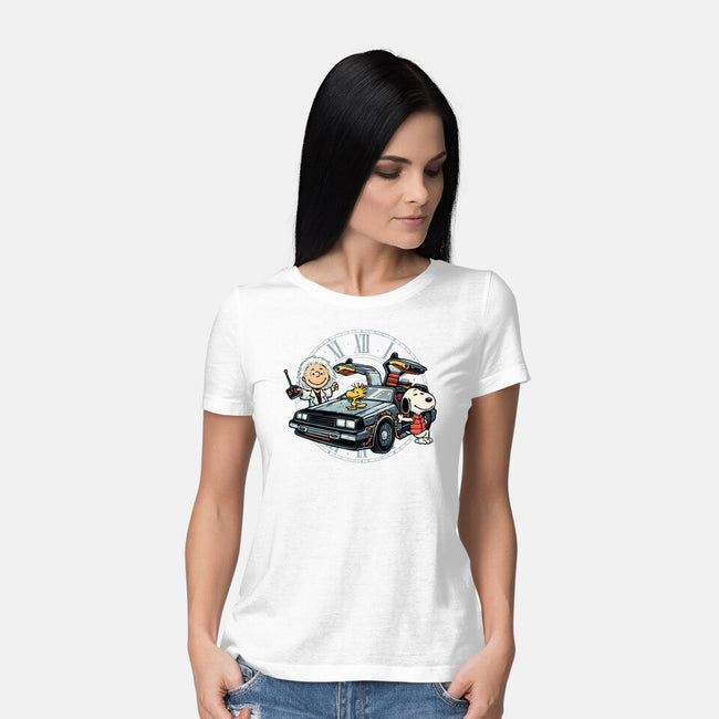 Time Travel Buddies-Womens-Basic-Tee-glitchygorilla