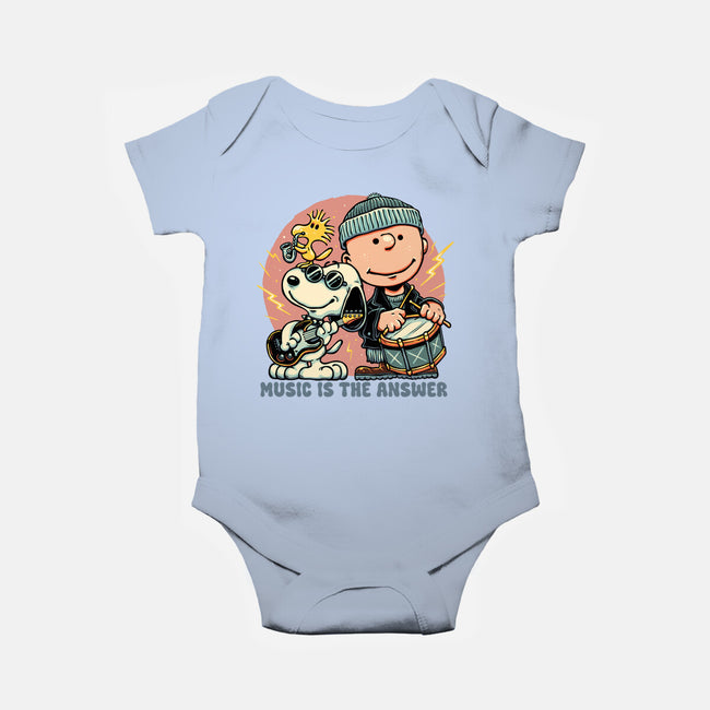 Music Is The Answer-Baby-Basic-Onesie-glitchygorilla