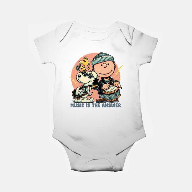 Music Is The Answer-Baby-Basic-Onesie-glitchygorilla