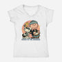 Music Is The Answer-Womens-V-Neck-Tee-glitchygorilla