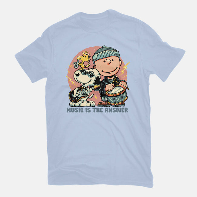 Music Is The Answer-Womens-Basic-Tee-glitchygorilla