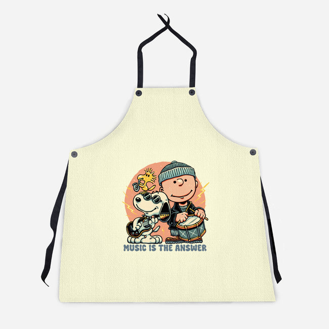 Music Is The Answer-Unisex-Kitchen-Apron-glitchygorilla