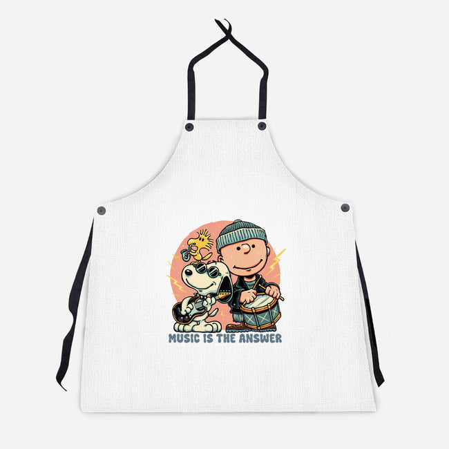 Music Is The Answer-Unisex-Kitchen-Apron-glitchygorilla