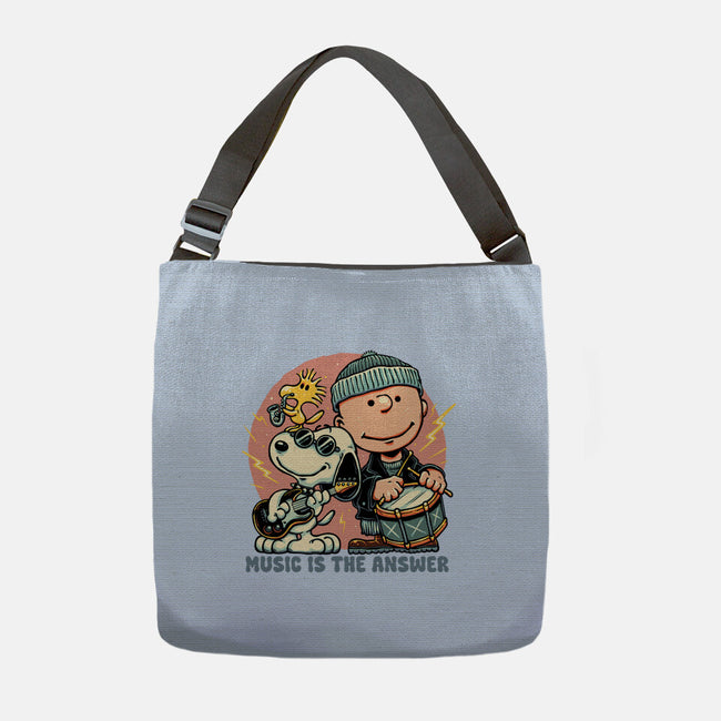 Music Is The Answer-None-Adjustable Tote-Bag-glitchygorilla
